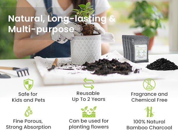 reusable 100% natural bambbo charcoal