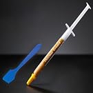 Thermal paste syringe and blue spreader for PC cooling