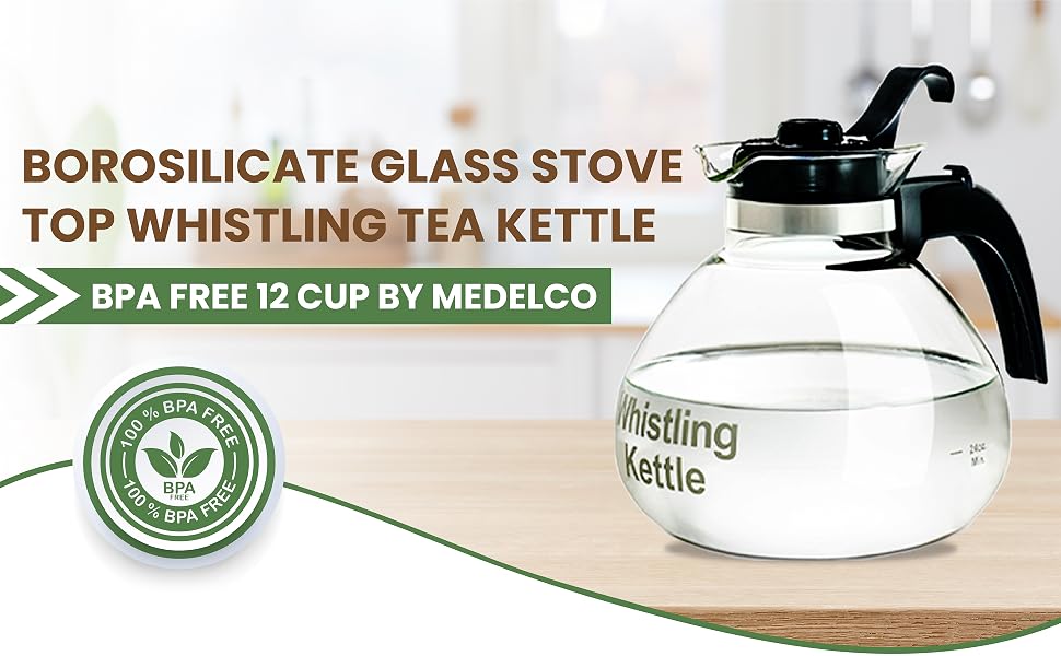 water kettle stovetop whistling coffee pitcher pour over tea for stove top borosilicate glass pot