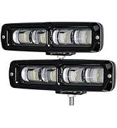 YOMTOVM 2PCS 6 Inch LED Light Bar, 80W 8,000LM Fog Light Off Road Lights Flush Mount Driving Work...