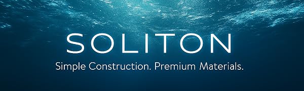Soliton logo under water with Simple Construction. Premium Materials underneath
