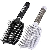 TaiBest Boar Bristle Hair Brush Set - Dry/Wet Hair Brushes Detangler for Fine, Thick, Curly Hair ...