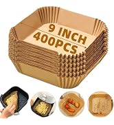 Air Fryer Liners Disposable,400PCS Victoyaw 9 Inch Square Air Fryer Parchment Paper Liners for 5-...