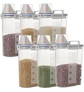 jioko 5.5 Lbs Plastic Transparent Tank, Rice Storage Barrel, Household Food Container Grain Stora...