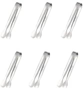 6 PCS Small Serving Tongs,Sliver 4.2 Inch Kitchen Utensils for Appetizers, BBQ, Salad, Coffee Bar...