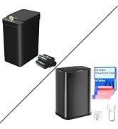 FRESHLIX 2Pack Touchless Motion Sensor Trash Cans 2.6 & 6 Gallon Black Smart Automatic Garbage ca...