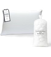 Beckham Hotel Collection Summer Sanctuary Queen Pillow - Cooling Qmax Adjustable Down Alternative...