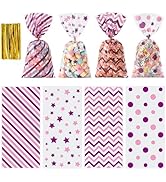 Aegero 120 Pcs Christmas Cellophane Treat Bags, Xmas Gift Candy Goodies Bags with 140 Pcs Twists ...