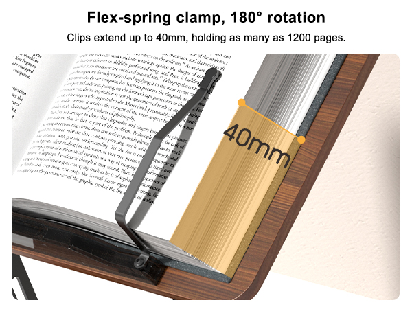 Clips extend up to 40mm holding as many as 1200 pages