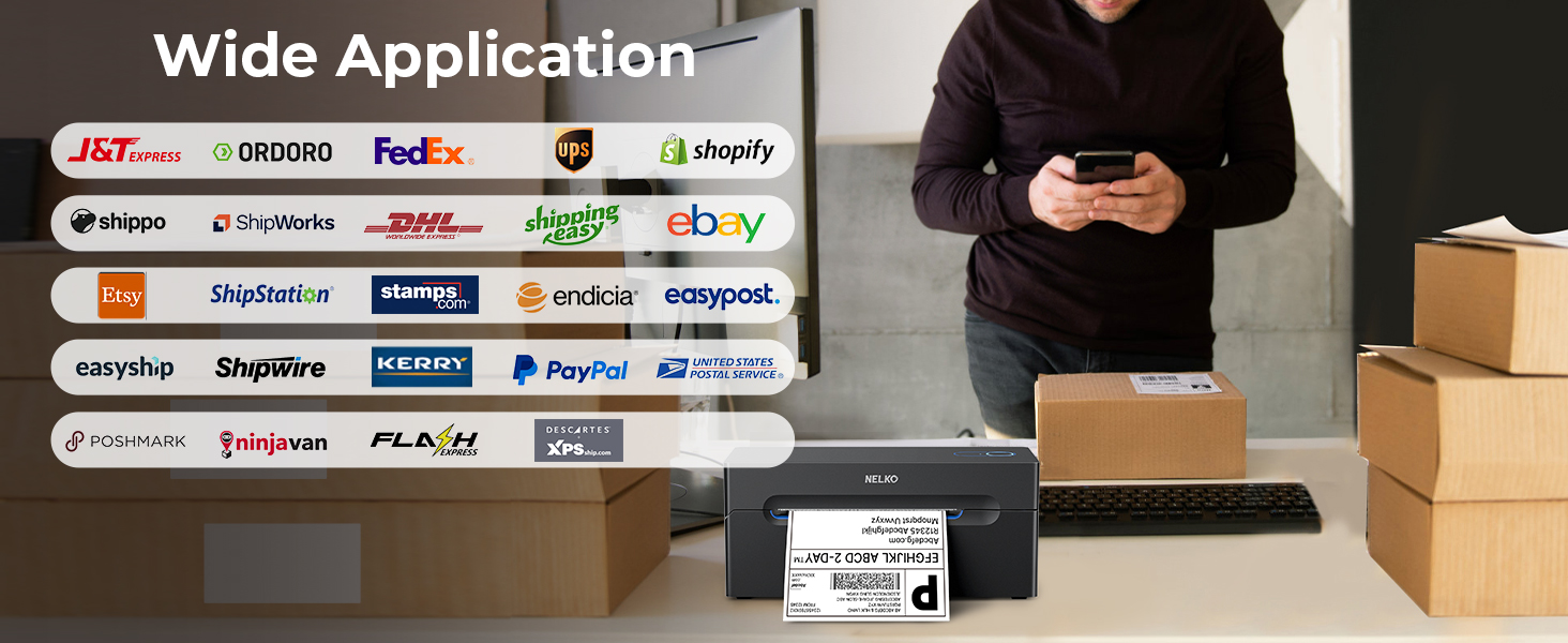 shipping label printer for shipping packages