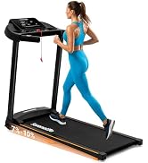 SereneLife Treadmill with Incline & Handle Bars | Compact Portable Walking Pad & Treadmill for Ho...