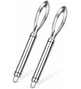 2-Pack Portable Fish Scaler, 304 Stainless Steel Fish Scale Remover Tool | Fish Descaler Tool wit...