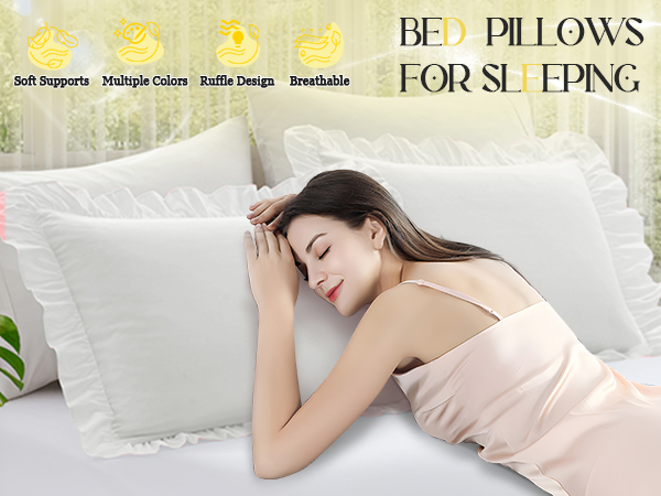 Ruffle Pillow Cases White
