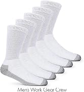Fruit of the Loom Men’s Work Gear Cushioned Crew Socks 10 Pair