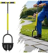 Half Moon Edger Lawn Tool with Double V-Shaped Saw-Tooth Blade & Rubber T-Grip, 40in Edging Shove...