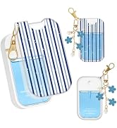 QIOFEARTH TPU Case for Touchland Hand Sanitizer Spray Mist 1 oz | Cute Striped Print Cover with F...