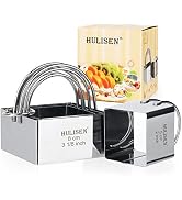 HULISEN Square Biscuit Cutter Set (4 Pieces/Set), Stainless Steel Cookies Cutter with Handle, Pro...