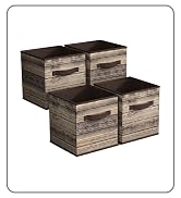 Sorbus Foldable Storage Bins - 11 Inch Sturdy Collapsible Fabric Storage Cubes with Handle - 4 Ba...