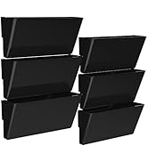 Storex Magnetic Wall Pocket, Legal Size, 4.5 x 16.25 x 4.5 Inches, Black,(70226B06C), Pack of 6