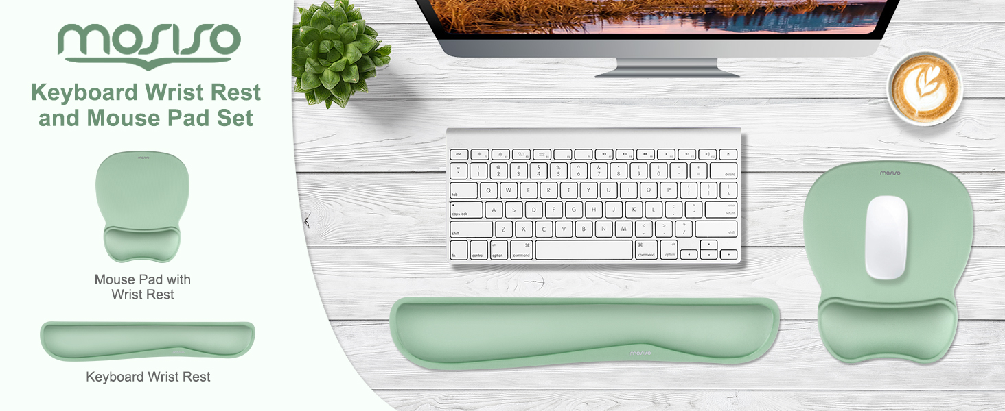 MOSISO Wrist Rest Support for Mouse Pad & Keyboard Set