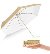 ESUFEIR Mini Travel Sun Umbrella for Purse-Small Compact UV Umbrella UV Blocker-Lightweight Porta...