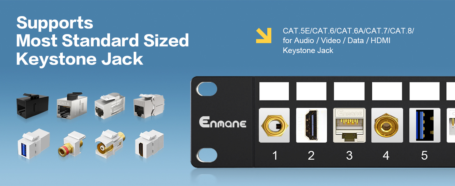 Blank keystone patch panel