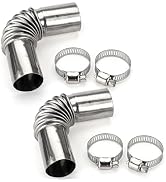 2Pcs Silver Stainless Steel Air Diesel Parking Heater Exhaust Pipe Tube Elbow Connector for Webas...