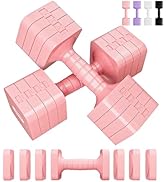Adjustable Dumbbell Set 16LB 20LB Weights Dumbbells Sets for Women Men Hand Weights Pair Exercise...