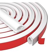 16.5ft Weather Stripping Door Seal Strip,Self-Adhesive Door Weather Stripping Seal Strip,D Shaped...