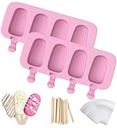Ozera Silicone Popsicles Molds, 2 Pack Reusable Cake Pop Molds Popsicle Maker Ice Pop Cakesicle M...