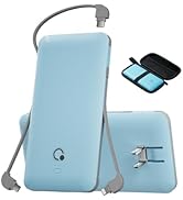 Q 10000mAh Power Bank, Slim Portable Charger,4 Output External Battery Pack with Built-in AC Wall...