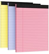 3pcs Legal Pads 8.5 x 11, Notepads 8.5 x 11 Inch, Color Note Pads Clear Print Writing Pads of Pap...