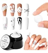 Gellen White Solid Builder Gel for Nails, White 3D Sculpting Gel for Nails, Non Sticky to Hand 3D...