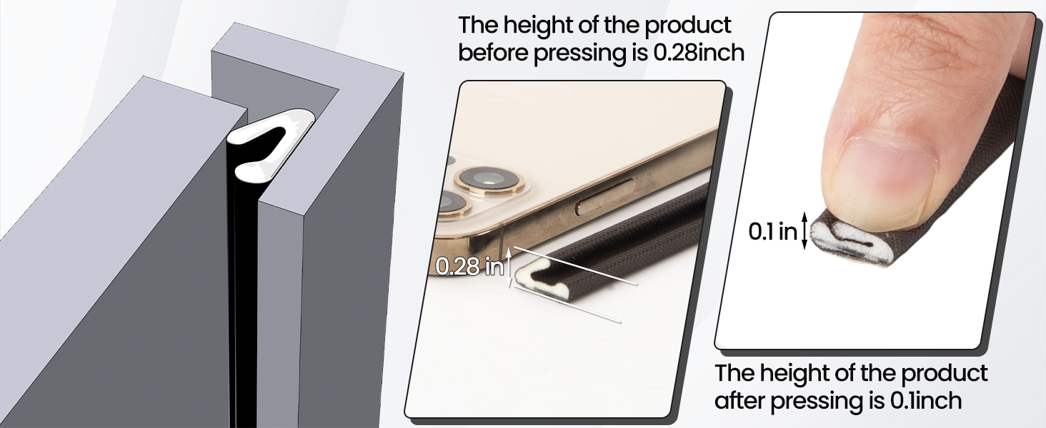 Weather Stripping Door Seal - Self Adhesive Weather Strip V Shaped Seal Strip