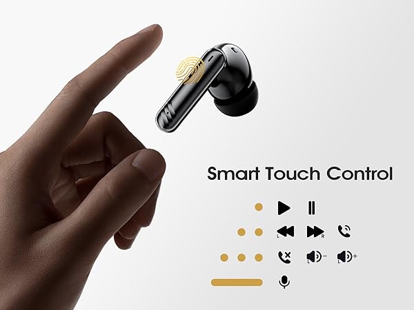 Intuitive smart touch control for effortless music playback and voice assistant.