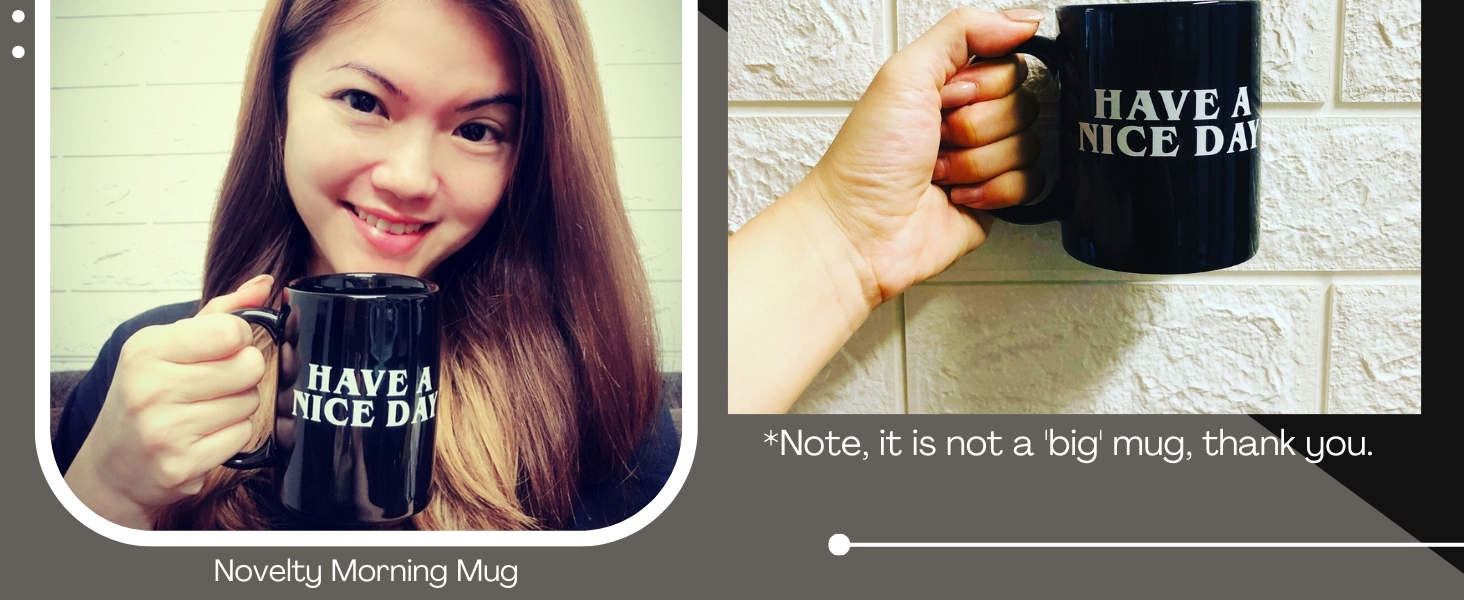 Have a Nice Day Coffee Cup with Middle Finger - Black