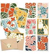 AUDREE Pack 50 Blank Cards And Envelopes, 3.5x5 Watercolor Flowers Greeting Cards, 10 Assortment ...