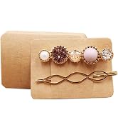 50 Pcs Hair Clip Display Cards - Hair Bow and Hairpin Packaging Cards in Kraft Cardboard for Hair...