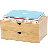Wisuce Bamboo Desk Drawer Organizer, Large Desktop Organizer with Drawers Tabletop Storage Organi...