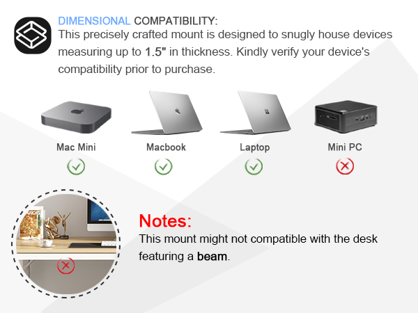 IFCASE Under desk laptop mount