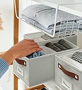 DECOMOMO Closet Storage Bins | Storage Baskets for Shelves with Label Holder Linen Closet Organiz...