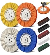 BURMONG 8" Airway Buffing Wheels for 4.5" Angle Grinder, 9PCS Buffer Polisher Wheel for Car, Alum...