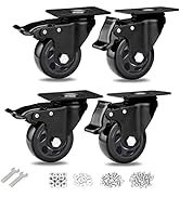 3 Inch Swivel Caster Wheels,Casters Set of 4, Heavy Duty Casters with Brake,Premium Dual Locking ...