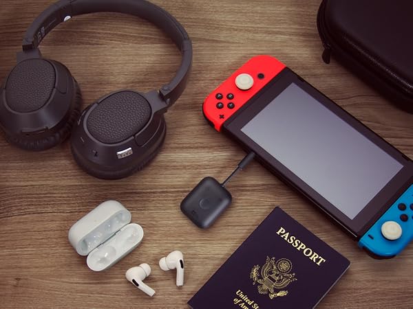 MEE audio Connect Air In-Flight Bluetooth Wireless Audio Transmitter Adapter for AirPods