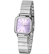 JewelryWe Women's Square Exquisite Watch: Analog Quartz Adjustable Stainless Steel Silver Simple ...