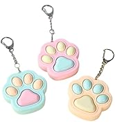 Zioyihan 3 Pcs Cat Paw Fidget Toys Fidget Keychain, Clicker Toys Mini Sensory Toy Anxiety and Str...