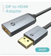 4K DisplayPort to HDMI Adapter Cable, WARRKY ( 2K 60Hz, 1080p 120Hz) Uni-Directional High-Speed D...