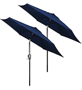 HealSmart 7.5ft Patio Umbrella with Push Button Tilt/Crank, Outdoor Table Market Yard Umbrella, 6...