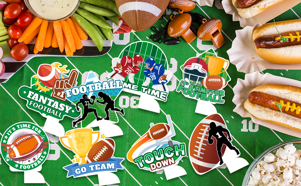 football themed honeycomb table centerpieces