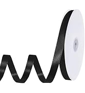 woric 120 Yards Black Ribbon 3/8 Inch Thin Black Satin Ribbon Bows Craft Fabric Ribbons for Cake ...